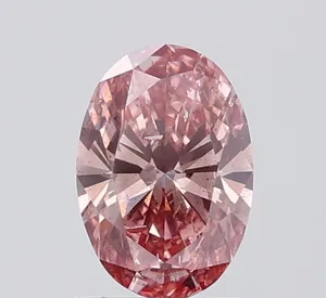 1ct OVAL Fancy Vivid Brownish Pink I1 Coloured Lab diamond