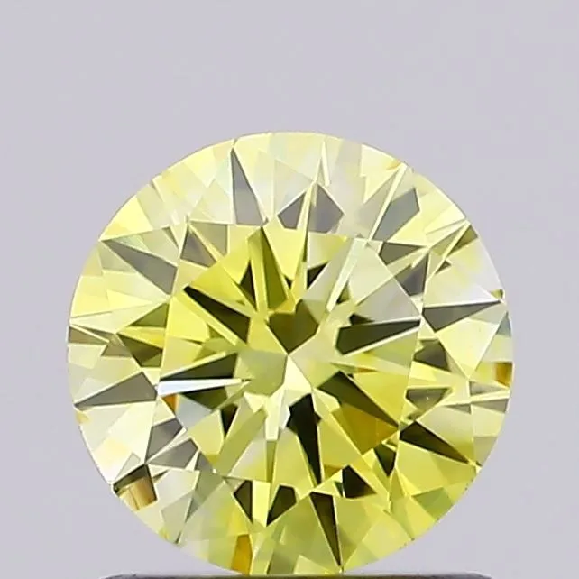 0.89ct ROUND Fancy Intense Yellow VS1 Coloured Lab diamond