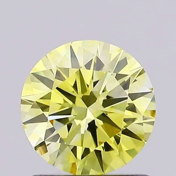 0.89ct ROUND Fancy Intense Yellow VS1 Coloured Lab diamond