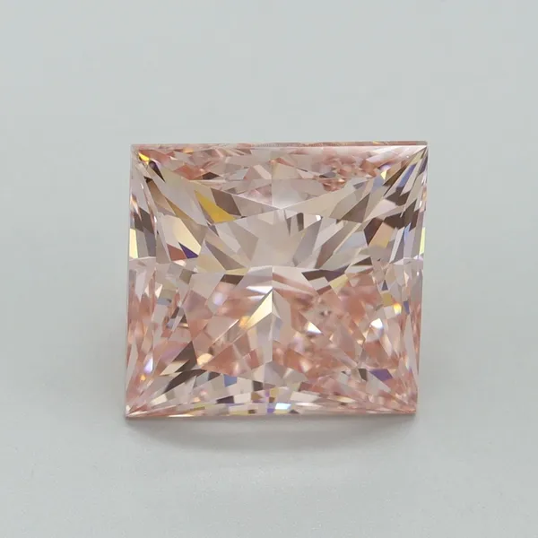 5.01ct PRINCESS Fancy Intense Pink VS1 Coloured Lab diamond