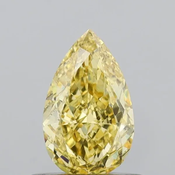 0.62ct PEAR Fancy Intense Yellow VS1 Coloured Lab diamond