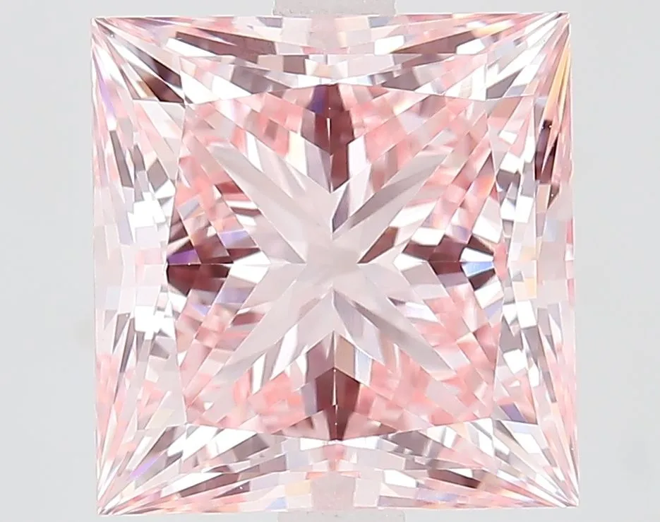 4.58ct PRINCESS Fancy Intense Pink VVS2 Coloured Lab diamond