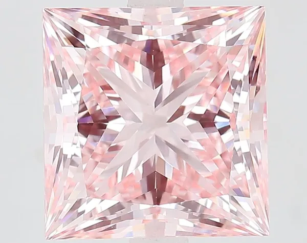 4.58ct PRINCESS Fancy Intense Pink VVS2 Coloured Lab diamond