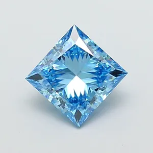 2.54ct PRINCESS Fancy Vivid Blue VS2 Coloured Lab diamond