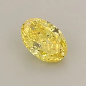 0.51ct OVAL Fancy Vivid Yellow VS1 Coloured Lab diamond
