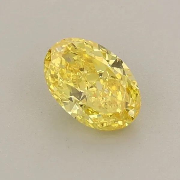 0.51ct OVAL Fancy Vivid Yellow VS1 Coloured Lab diamond
