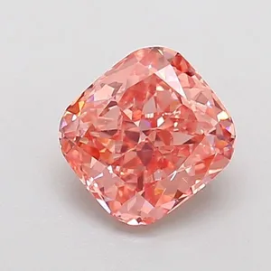 0.99ct CUSHION Fancy Intense Orangey Pink VVS2 Coloured Lab diamond