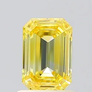 1.05ct EMERALD Fancy Intense Yellow VS1 Coloured Lab diamond