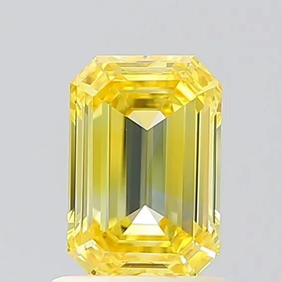 1.05ct EMERALD Fancy Intense Yellow VS1 Coloured Lab diamond