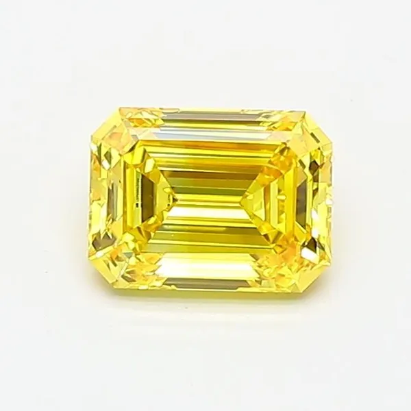 0.82ct EMERALD Fancy Vivid Yellow VVS1 Coloured Lab diamond