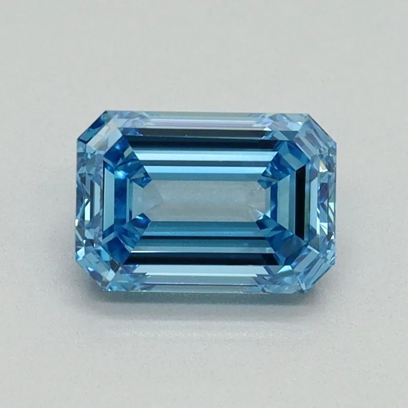 1.05ct EMERALD Fancy Vivid Blue VVS2 Coloured Lab diamond