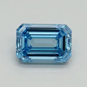 1.05ct EMERALD Fancy Vivid Blue VVS2 Coloured Lab diamond