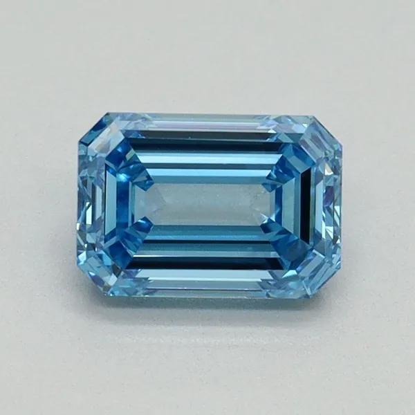 1.05ct EMERALD Fancy Vivid Blue VVS2 Coloured Lab diamond