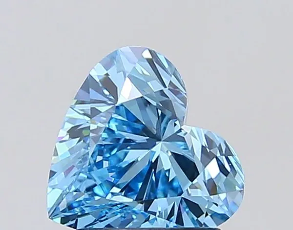 1.52ct HEART Fancy Vivid Blue VVS2 Coloured Lab diamond