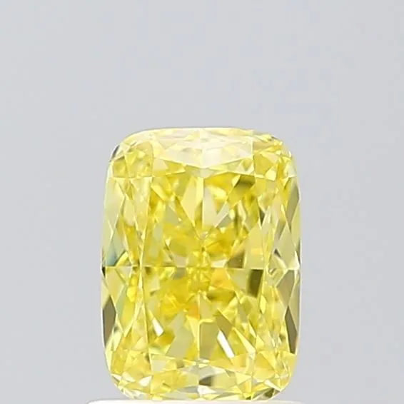 1.08ct CUSHION Fancy Vivid Yellow VVS2 Coloured Lab diamond