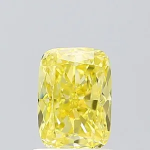 1.08ct CUSHION Fancy Vivid Yellow VVS2 Coloured Lab diamond