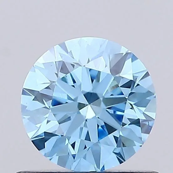 0.64ct ROUND Fancy Vivid Blue VS1 Coloured Lab diamond