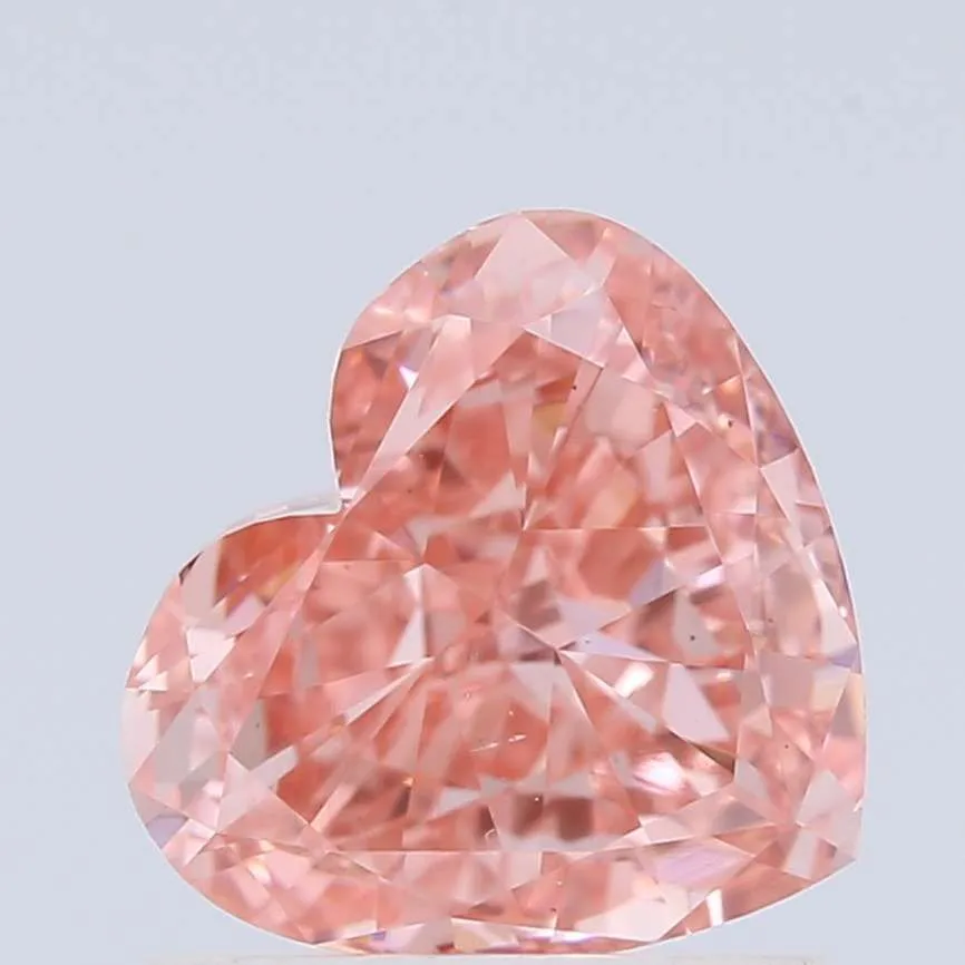 1.00ct HEART Fancy Vivid Pink VS2 Coloured Lab diamond