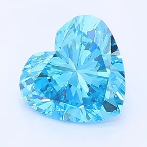 0.72ct HEART Fancy Vivid Blue VS2 Coloured Lab diamond