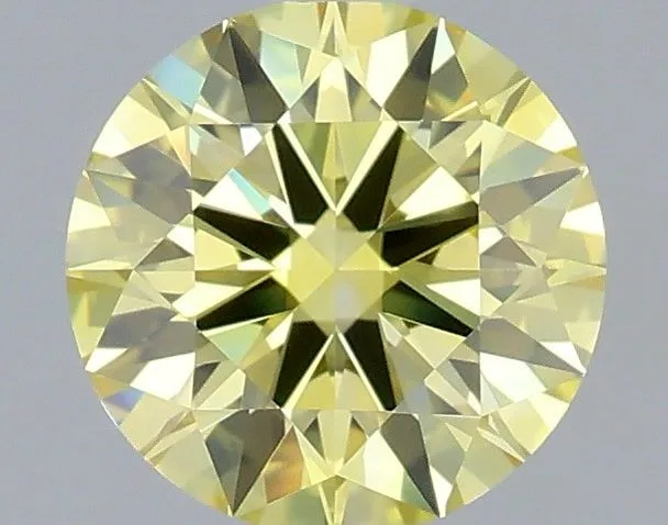 0.93ct ROUND Fancy Vivid Yellow VVS2 Coloured Lab diamond