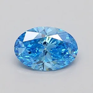 0.57ct OVAL Fancy Vivid Blue VS1 Coloured Lab diamond