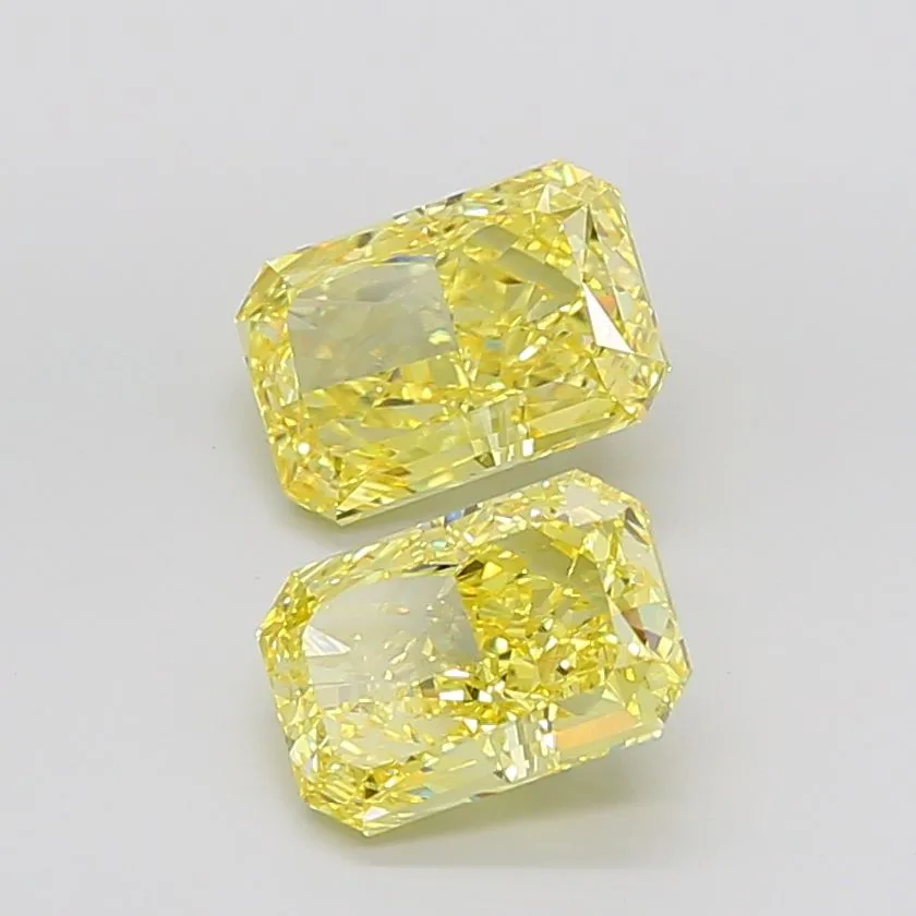 1.08ct RADIANT Fancy Vivid Yellow VS1 Coloured Lab diamond