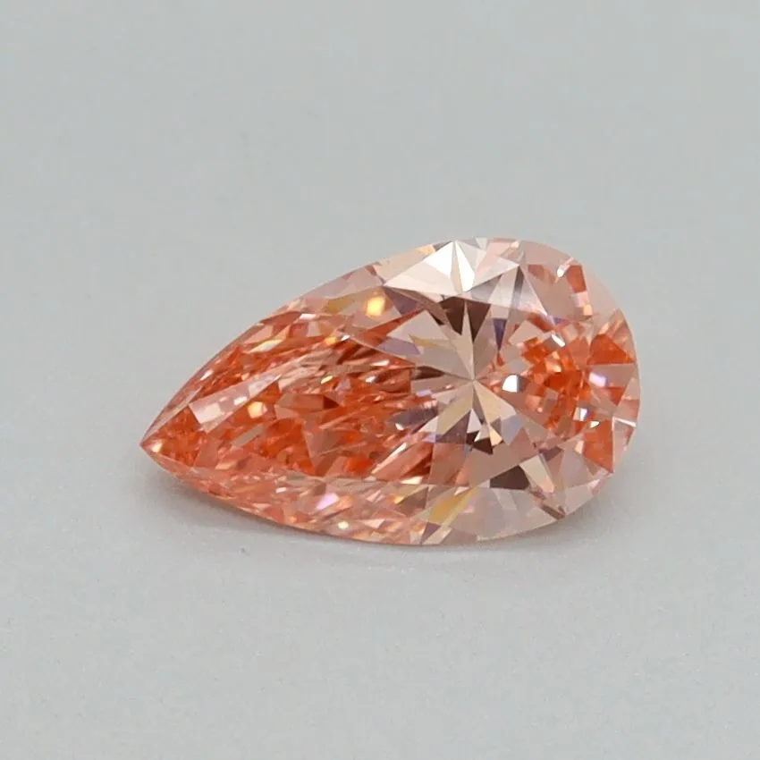 0.52ct PEAR Fancy Intense Pink VS1 Coloured Lab diamond