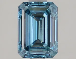 1.58ct EMERALD Fancy Vivid Blue VS1 Coloured Lab diamond