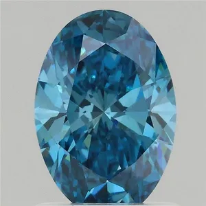 1.1ct OVAL Fancy Vivid Blue VS1 Coloured Lab diamond