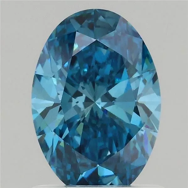 1.1ct OVAL Fancy Vivid Blue VS1 Coloured Lab diamond