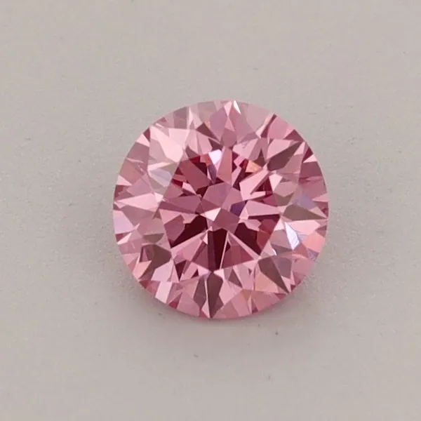 0.49ct ROUND Fancy Vivid Pink VS1 Coloured Lab diamond