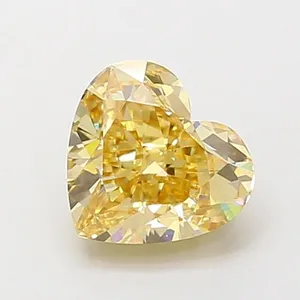 1.36ct HEART Fancy Yellow VVS2 Coloured Lab diamond