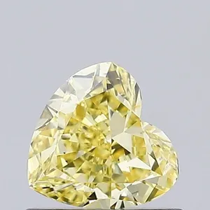 0.51ct HEART Fancy Intense Yellow VS1 Coloured Lab diamond