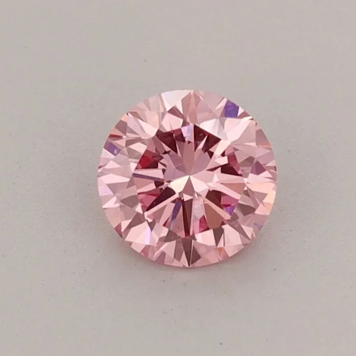 0.41ct ROUND Fancy Vivid Pink VS1 Coloured Lab diamond
