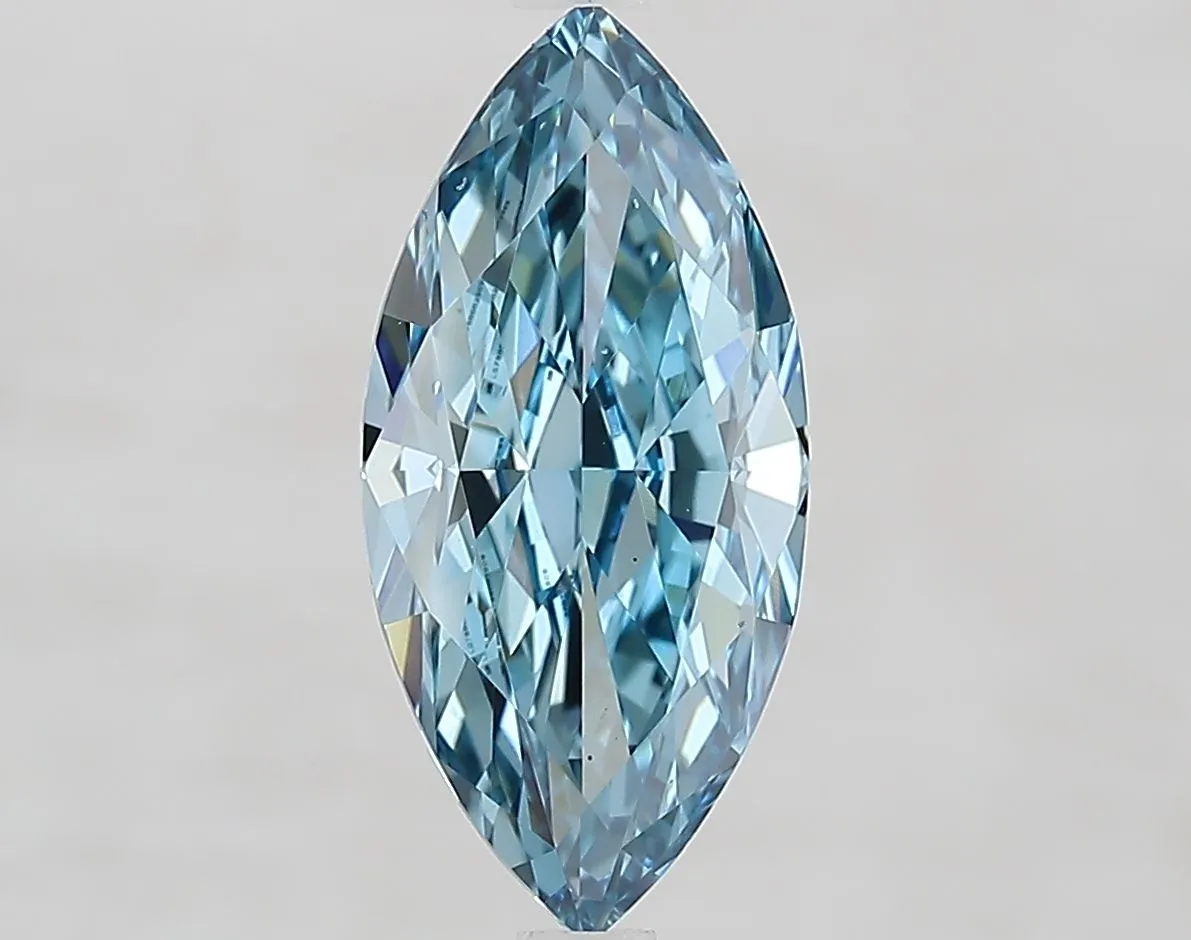 2.82ct MARQUISE Fancy Vivid Blue VS1 Coloured Lab diamond