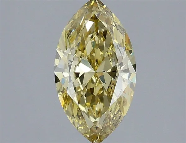 1.36ct MARQUISE Fancy Intense Yellow VVS2 Coloured Lab diamond