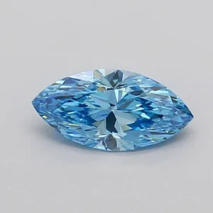 0.5ct MARQUISE Fancy Vivid Blue VVS2 Coloured Lab diamond