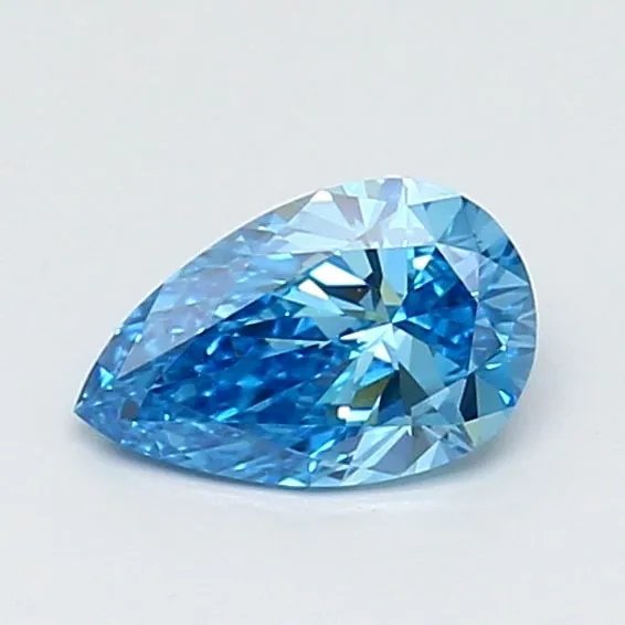 0.73ct PEAR Fancy Vivid Blue VVS2 Coloured Lab diamond