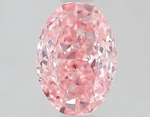 1.06ct OVAL Fancy Vivid Pink VVS2 Coloured Lab diamond