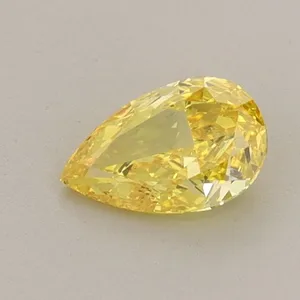 0.52ct PEAR Fancy Vivid Yellow VS1 Coloured Lab diamond