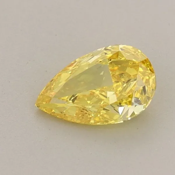 0.52ct PEAR Fancy Vivid Yellow VS1 Coloured Lab diamond
