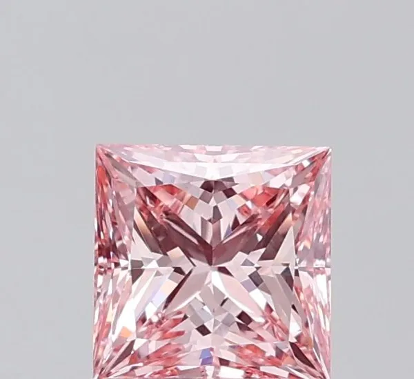 1.06ct PRINCESS Fancy Intense Pink VS1 Coloured Lab diamond