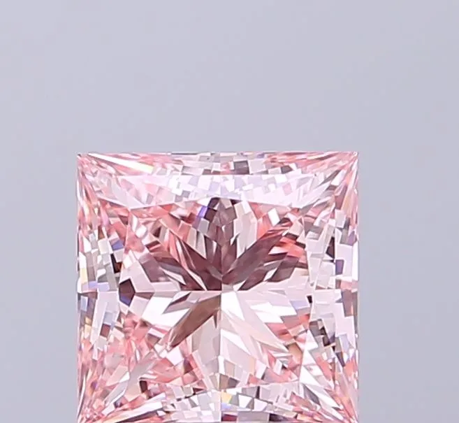 1.93ct PRINCESS Fancy Intense Pink VVS2 Coloured Lab diamond
