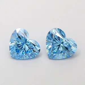 1.05ct HEART Fancy Vivid Blue VS1 Coloured Lab diamond