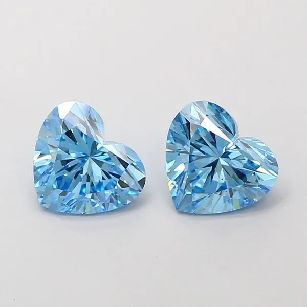 1.05ct HEART Fancy Vivid Blue VS1 Coloured Lab diamond