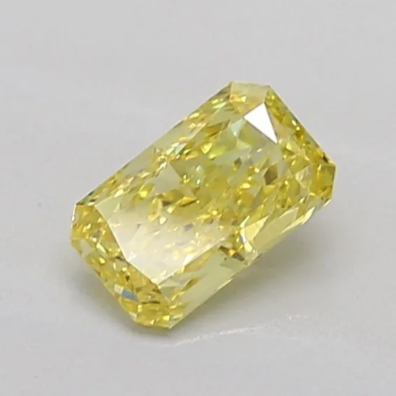 0.79ct RADIANT Fancy Vivid Yellow VVS2 Coloured Lab diamond