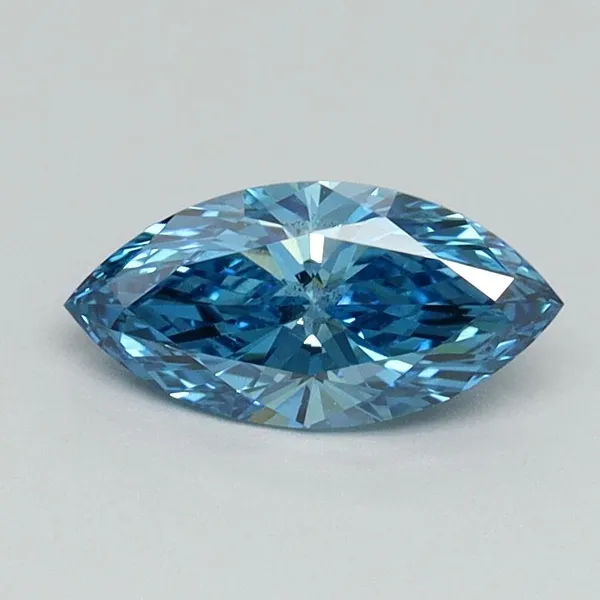0.6ct MARQUISE Fancy Vivid Blue VS2 Coloured Lab diamond