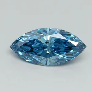 0.6ct MARQUISE Fancy Vivid Blue VS2 Coloured Lab diamond
