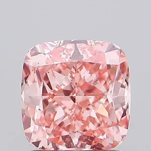 1.41ct CUSHION Fancy Vivid Pink VS2 Coloured Lab diamond
