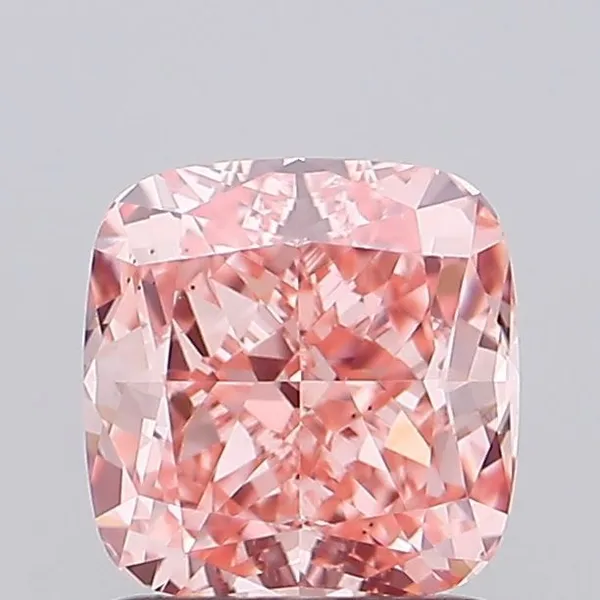 1.41ct CUSHION Fancy Vivid Pink VS2 Coloured Lab diamond